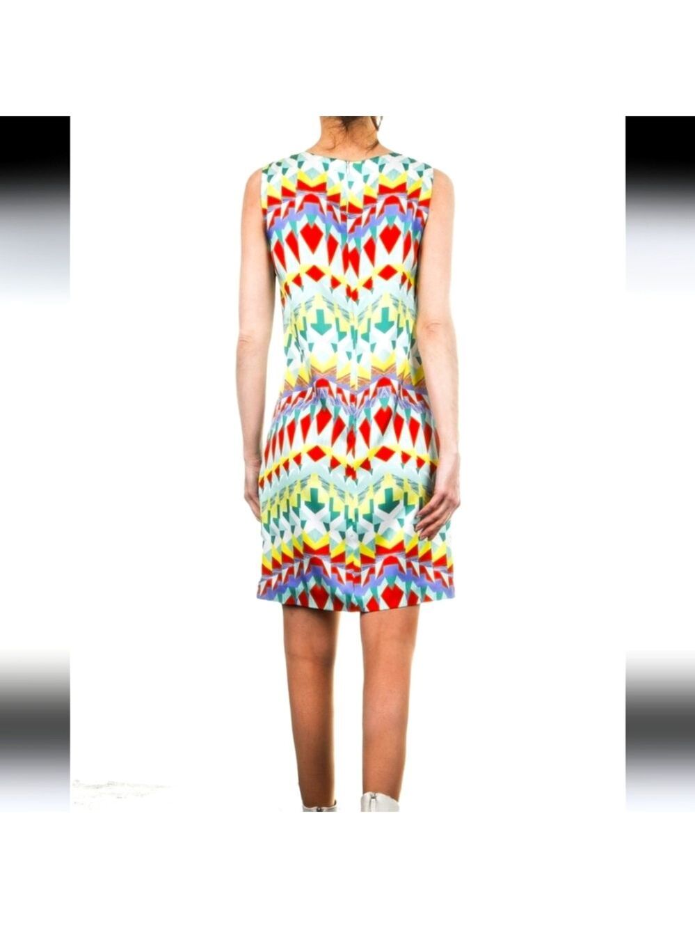 M by Missoni Geometric Print Abstract Sleeveless Shift Dress, Size 8 - Picture 3 of 14